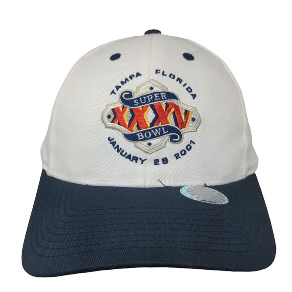 Logo Athletic Men's Snapback Hat White OSFA Vintage Super Bowl XXXV 2001 - Picture 1 of 8